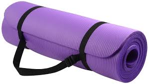 Yoga Mat for Women and Men Fitness(4mm) with Carrying Strap Extra Thick & Large Exercise Mat for Workout Yoga Fitness Anti Tear Anti Slip(PURPLE)